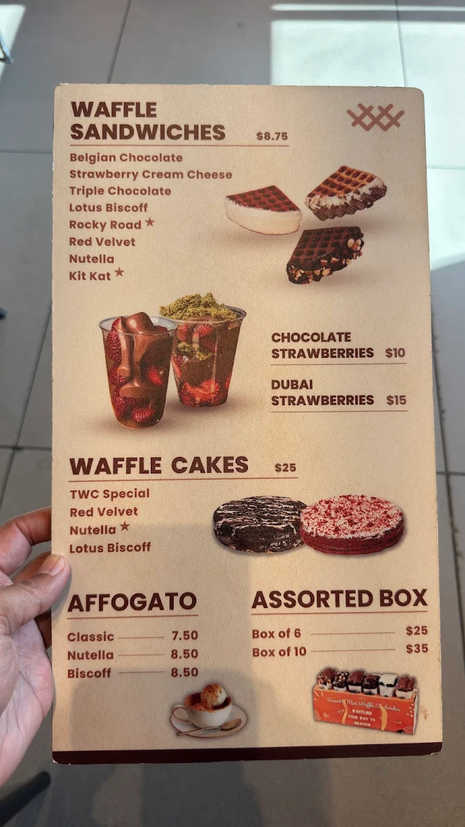 Menu, The Waffle Co. (Surrey)