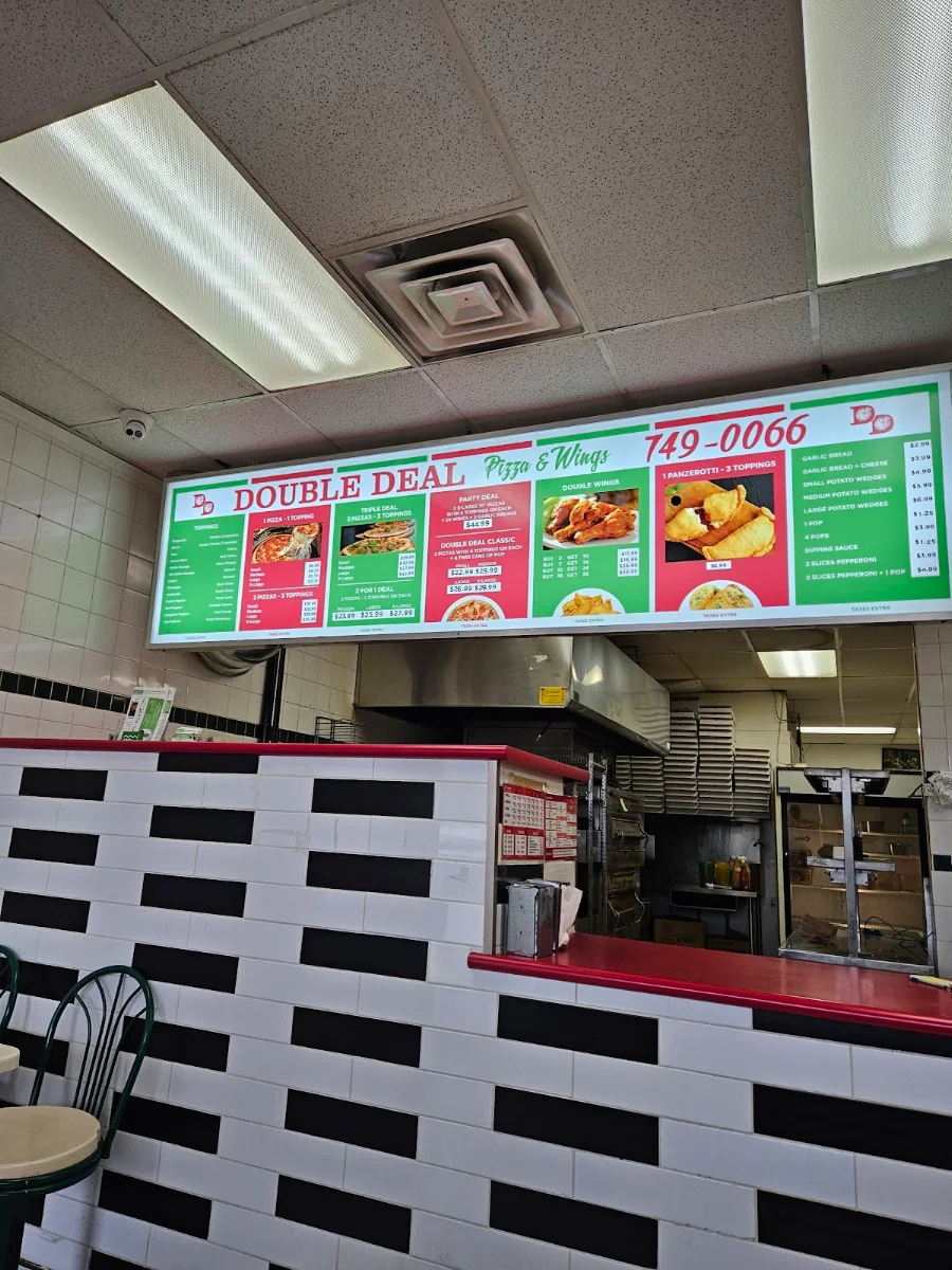 Menu, Double Deal Pizza & Wings