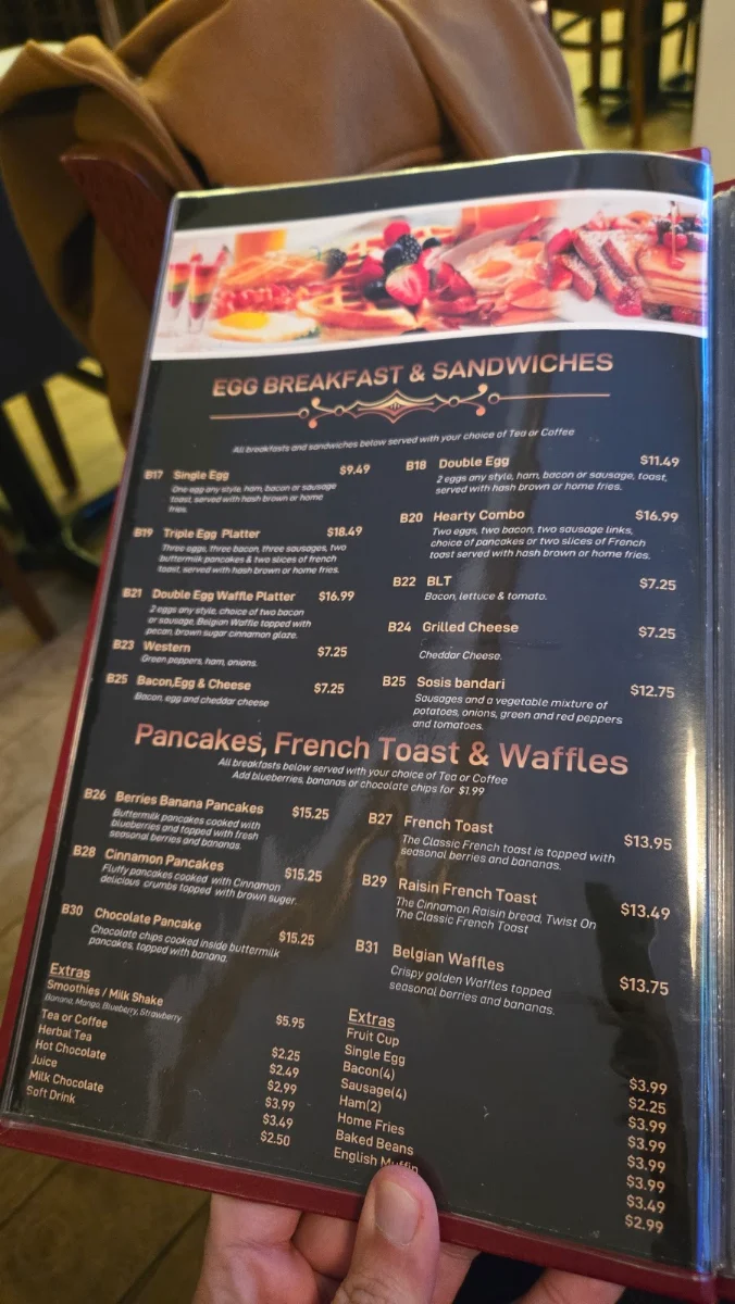 Menu, ParsItal Restaurant