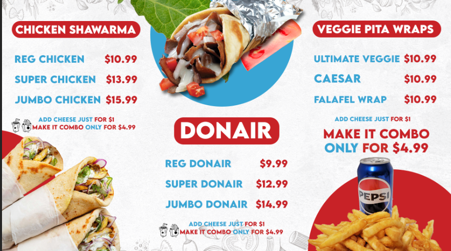 Menu, Fast & Tasty Donair