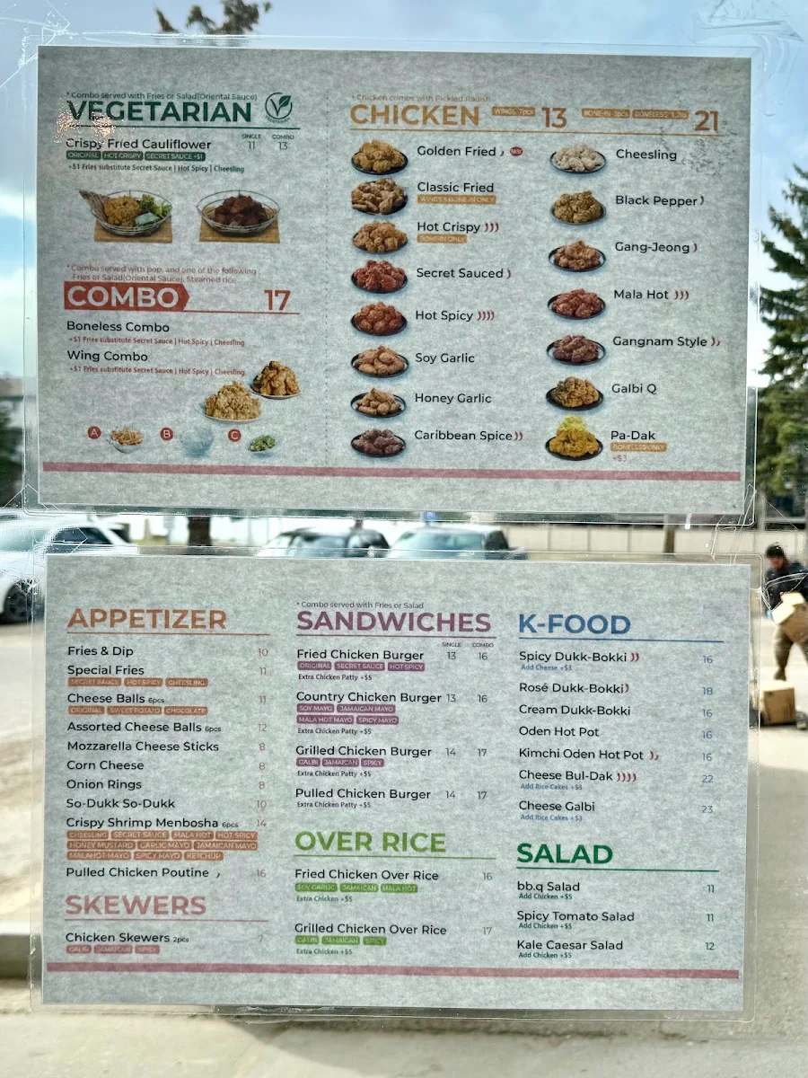 Menu, bb.q Chicken West Edmonton