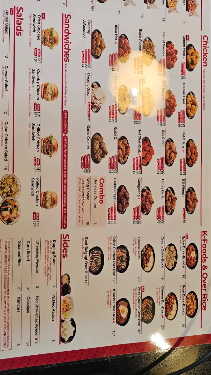 Menu, bb.q Chicken West Edmonton