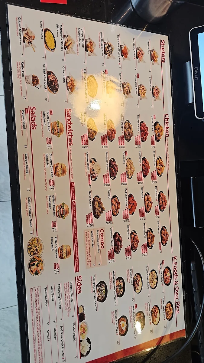 Menu, bb.q Chicken West Edmonton
