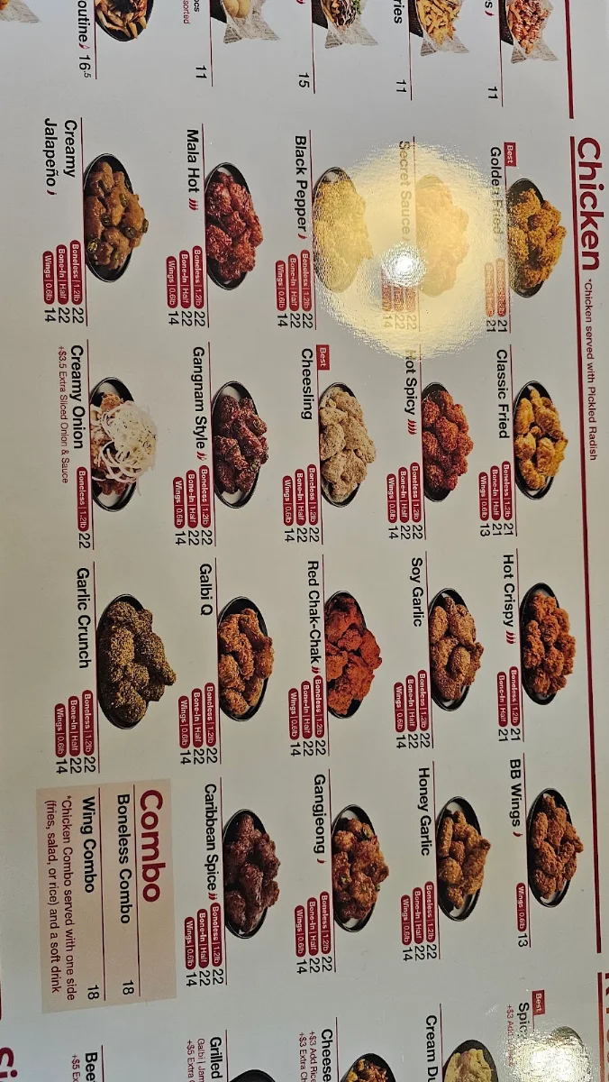 Menu, bb.q Chicken West Edmonton