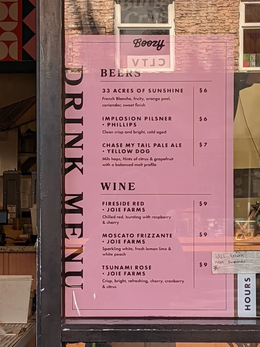 Menu, Burger Crush