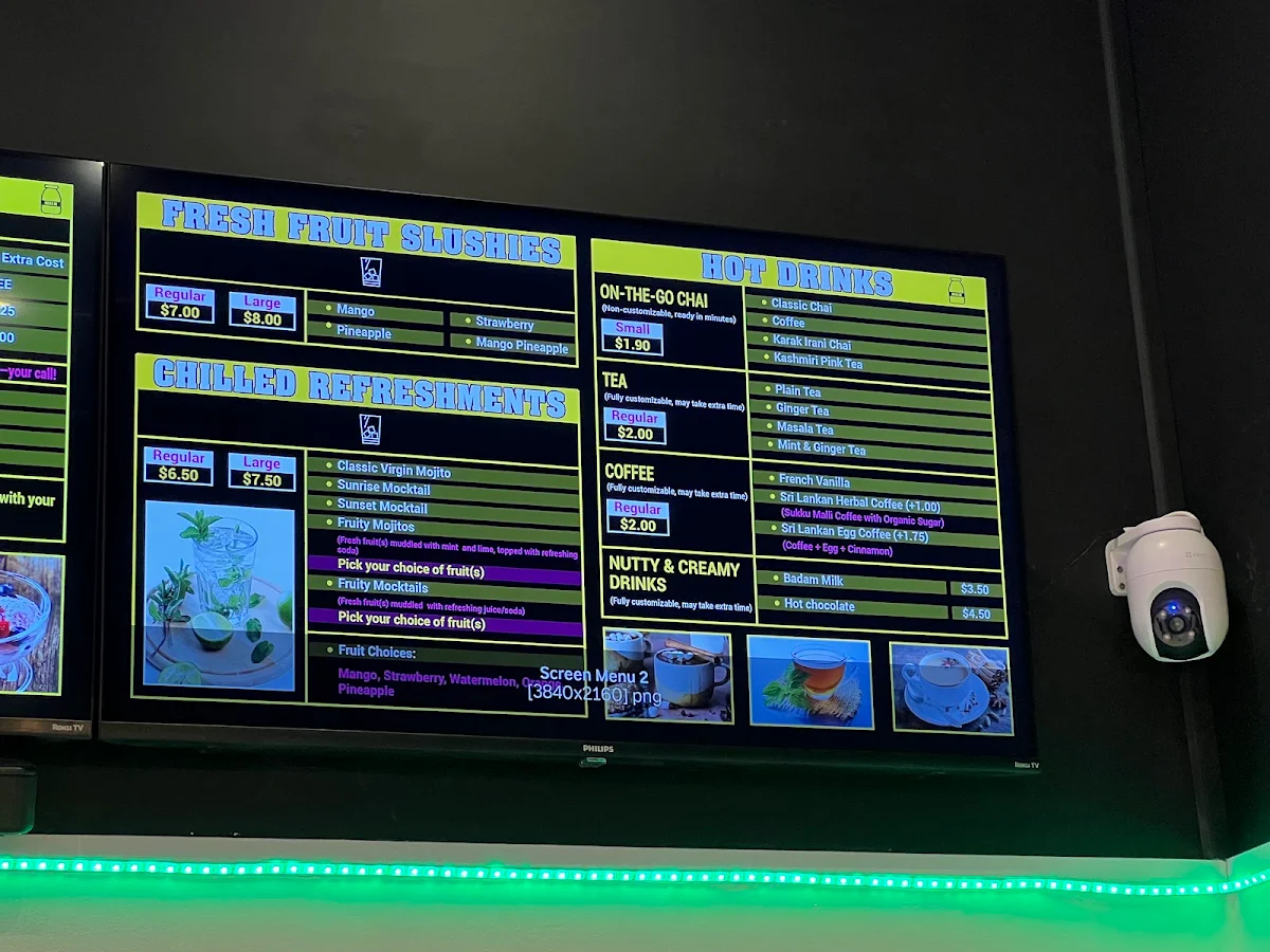 Menu, Juicy Hub