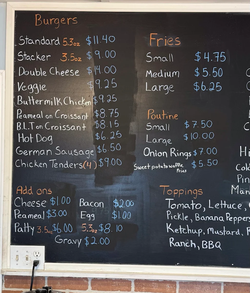 Menu, Kate’s Burger Counter