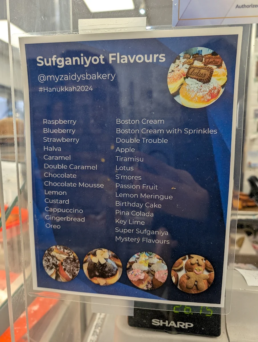 Menu, My Zaidys Bakery