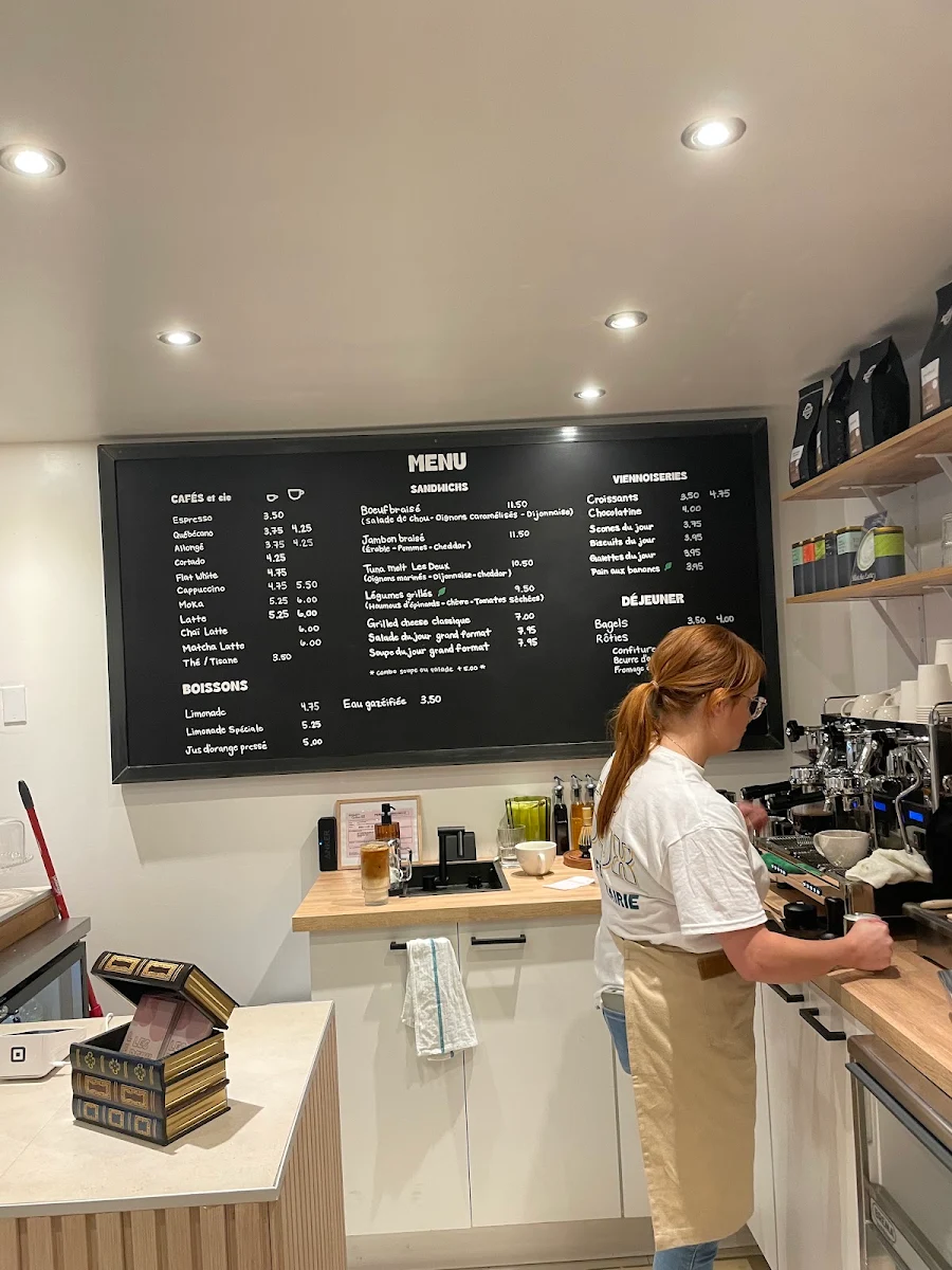 Menu, Café Librairie Les Deux