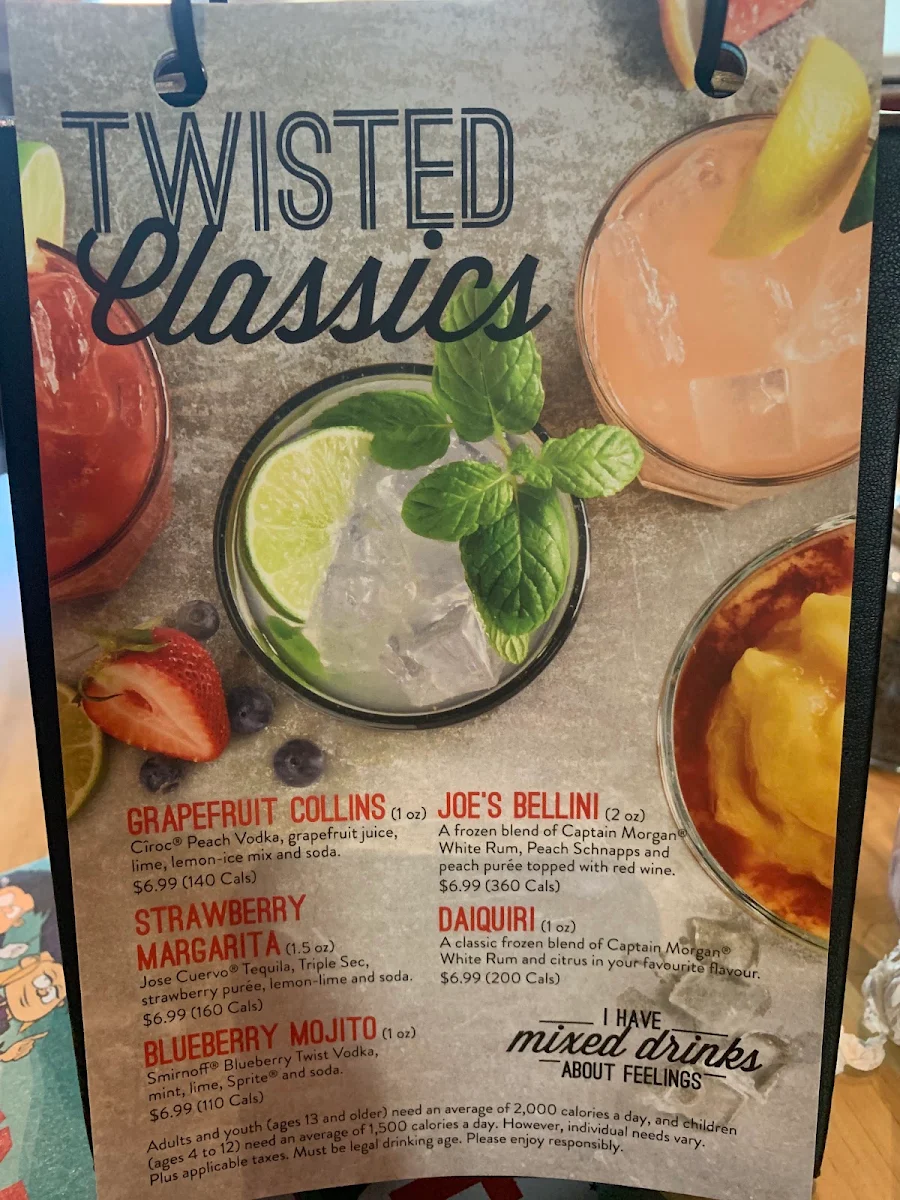 Menu, Crabby Joe's Bar • Grill