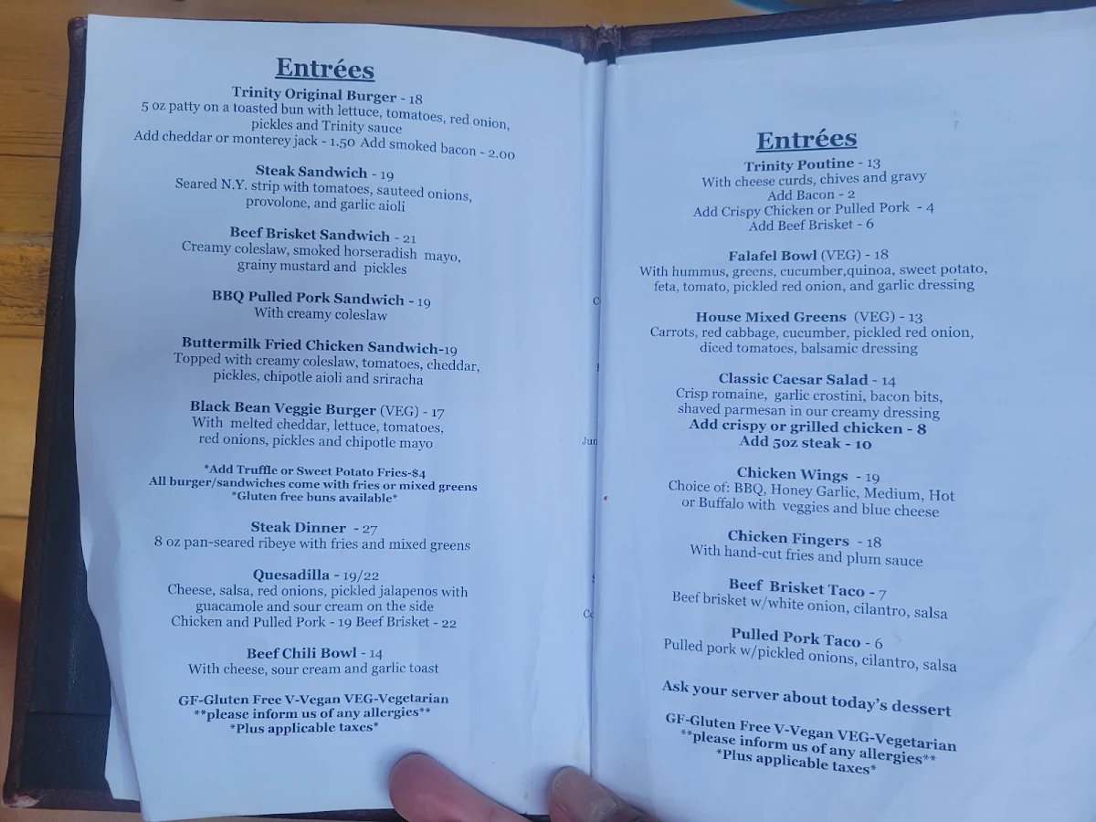 Menu, Trinity Common