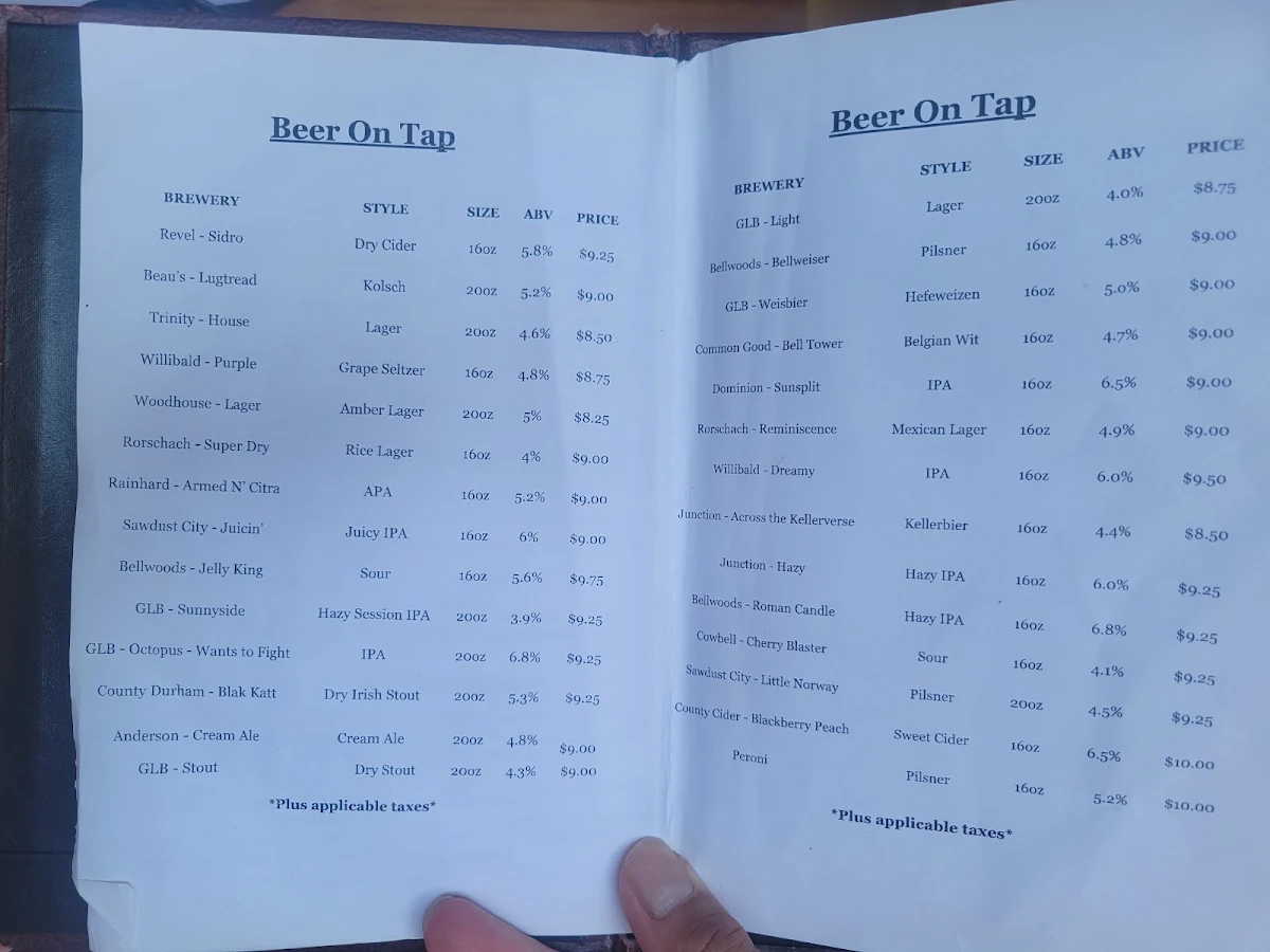 Menu, Trinity Common