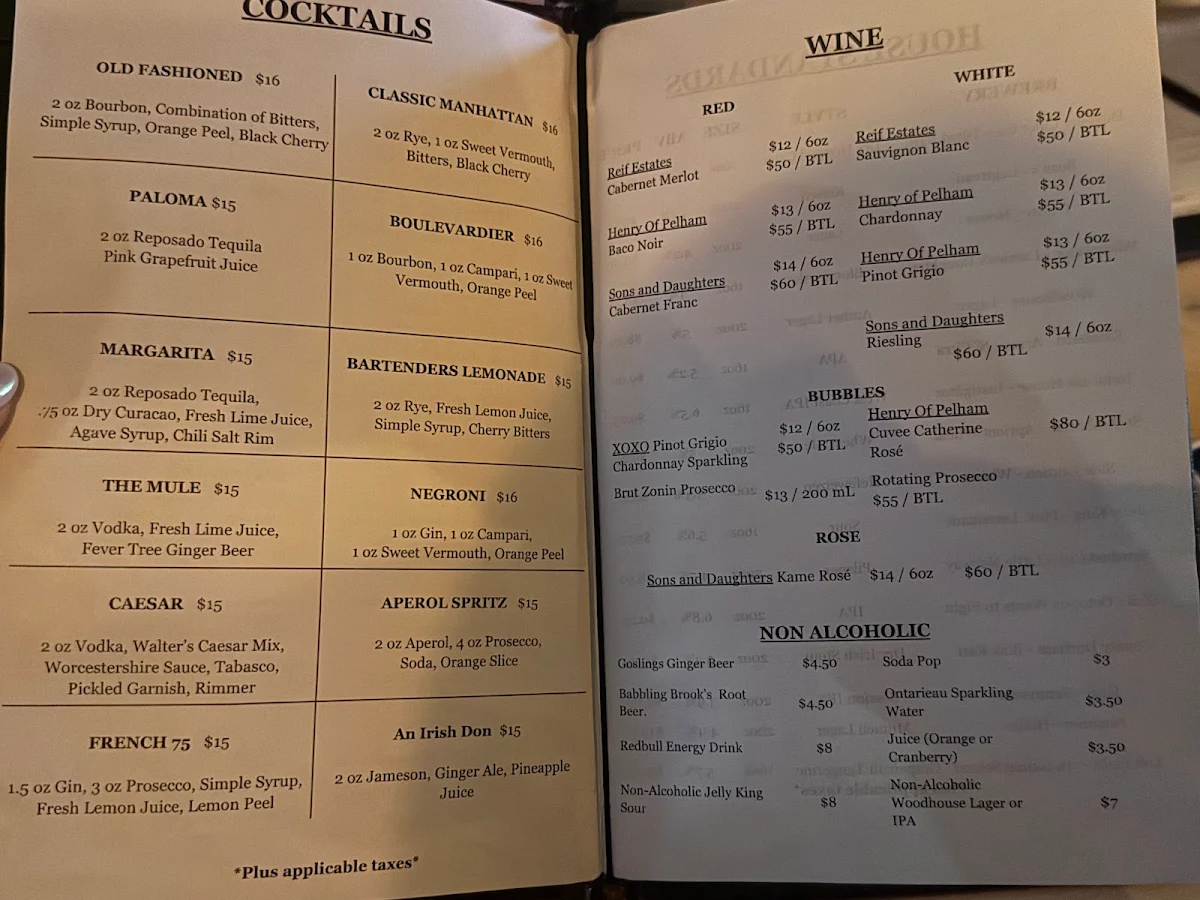 Menu, Trinity Common