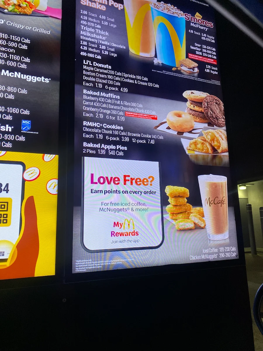 Menu, McDonald's