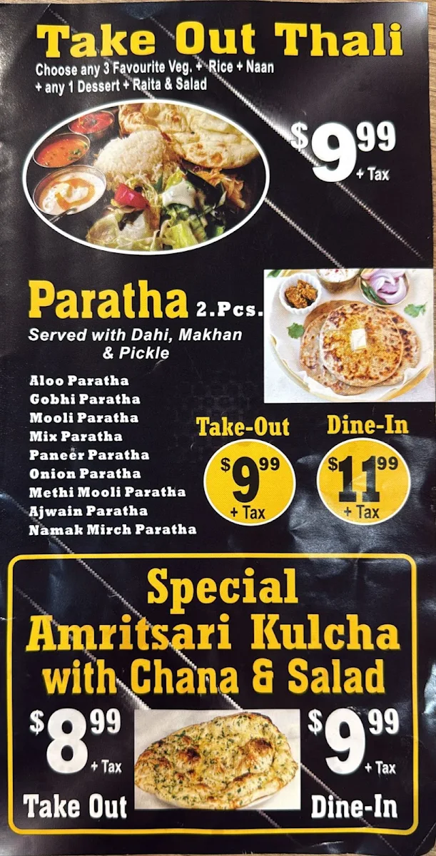 Menu, Village of India Sweets & Restaurant - London