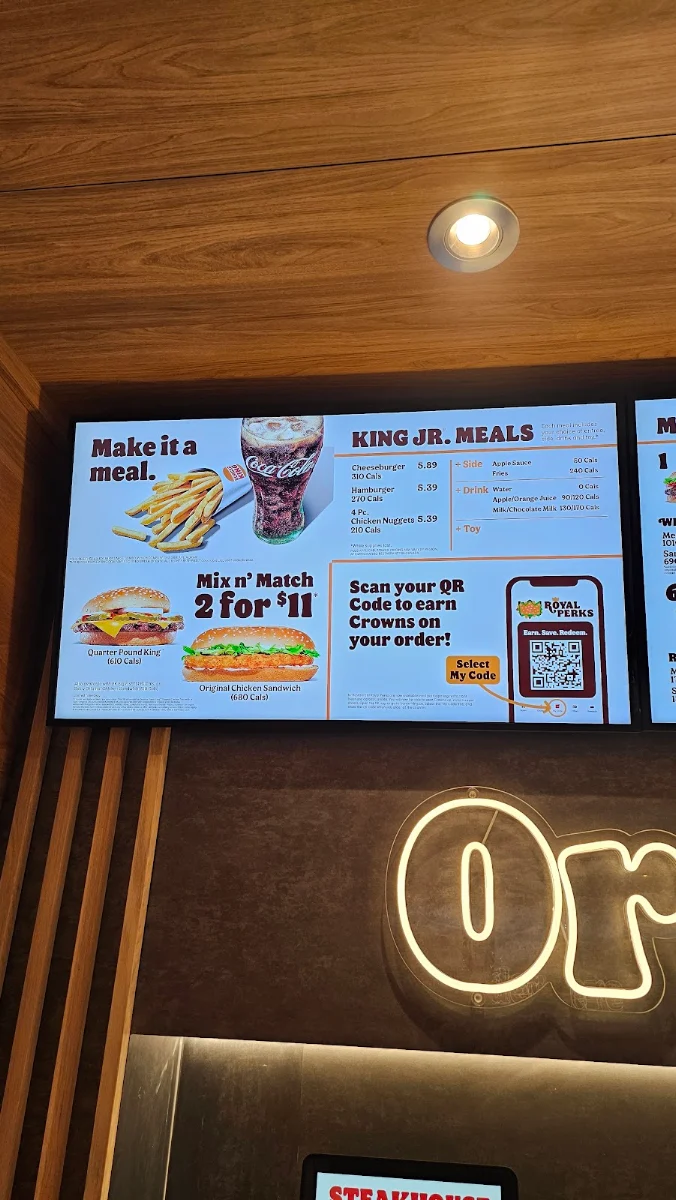 Menu, Burger King
