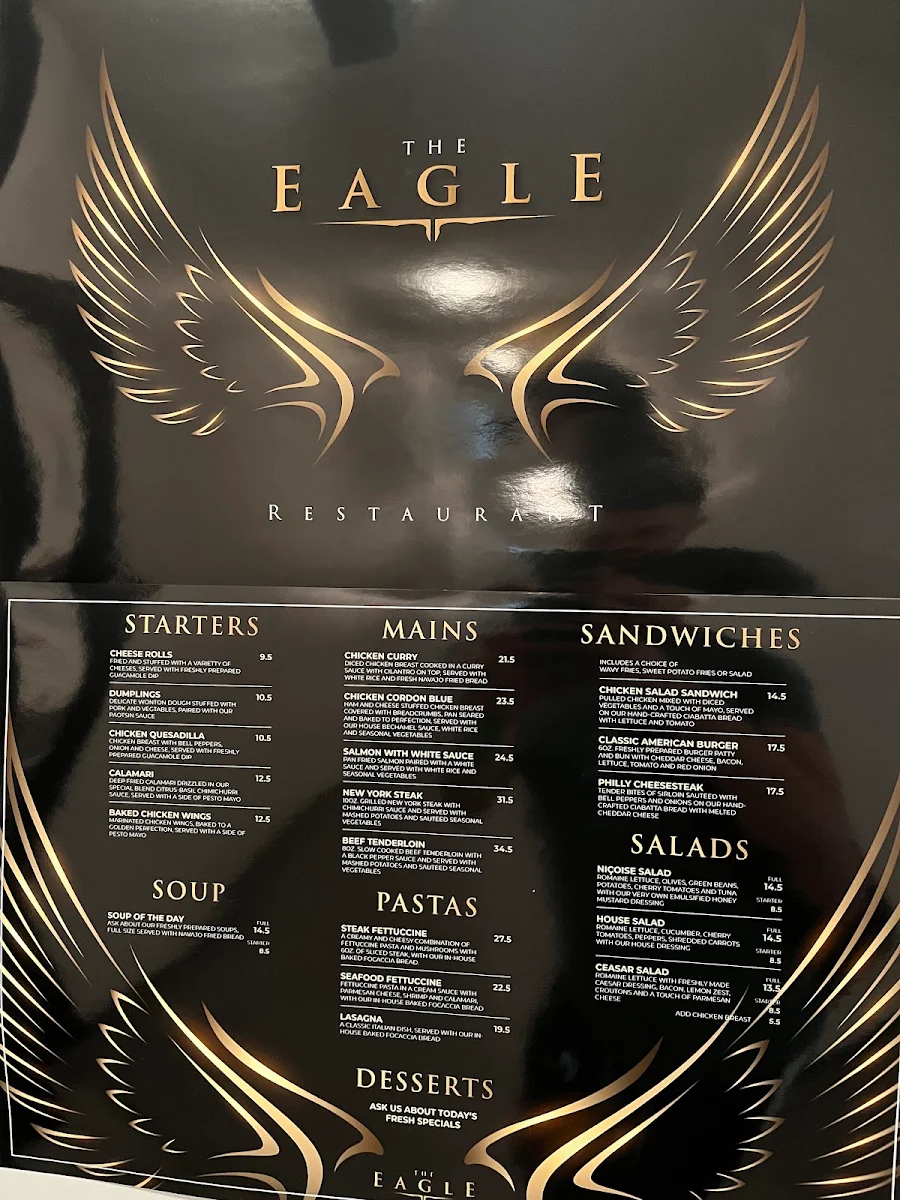 Menu, The EAGLE Restaurant