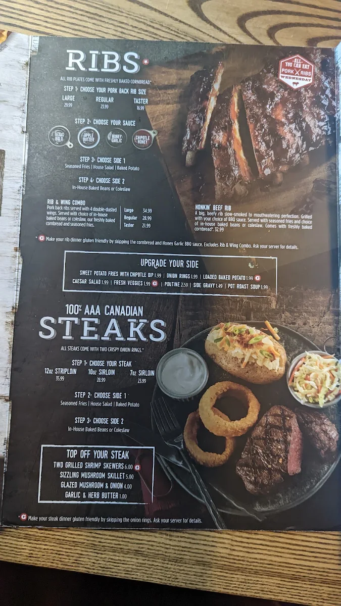 Menu, Montana’s BBQ & Bar