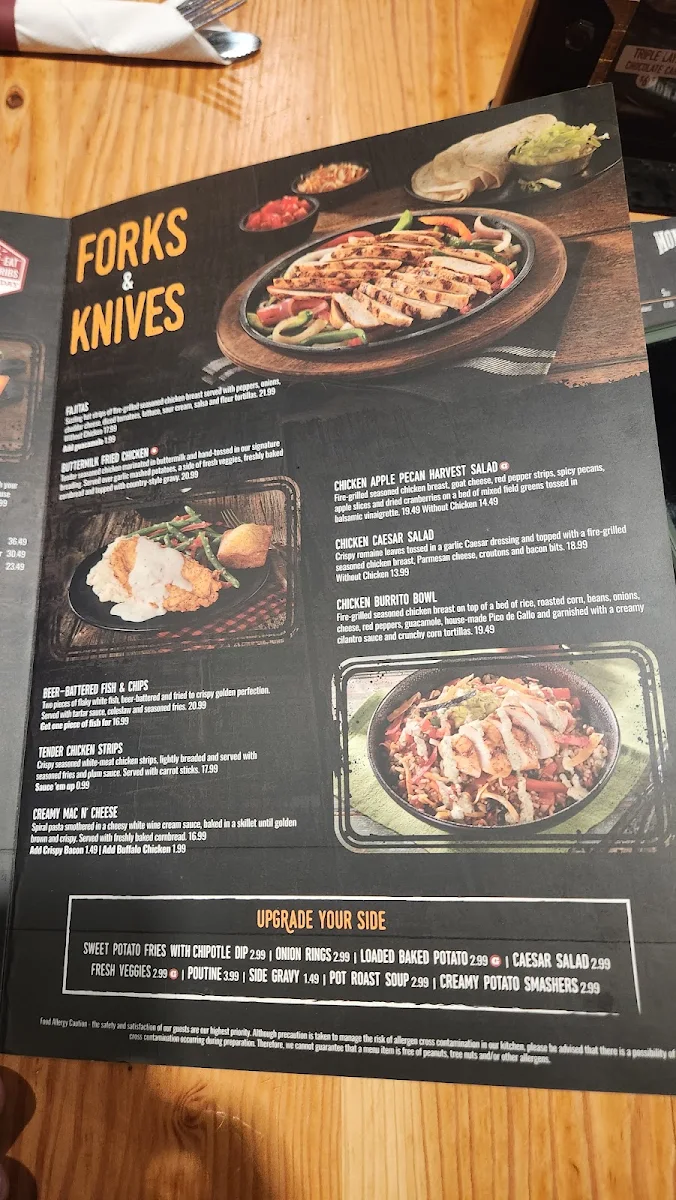 Menu, Montana’s BBQ & Bar
