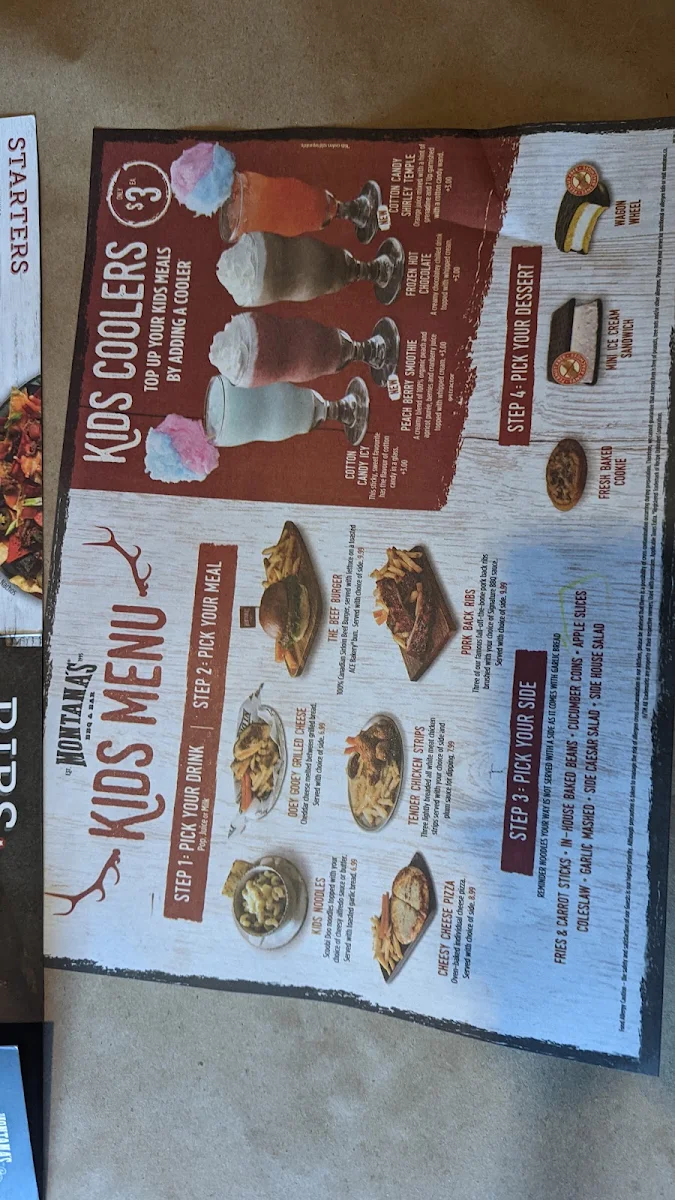Menu, Montana’s BBQ & Bar