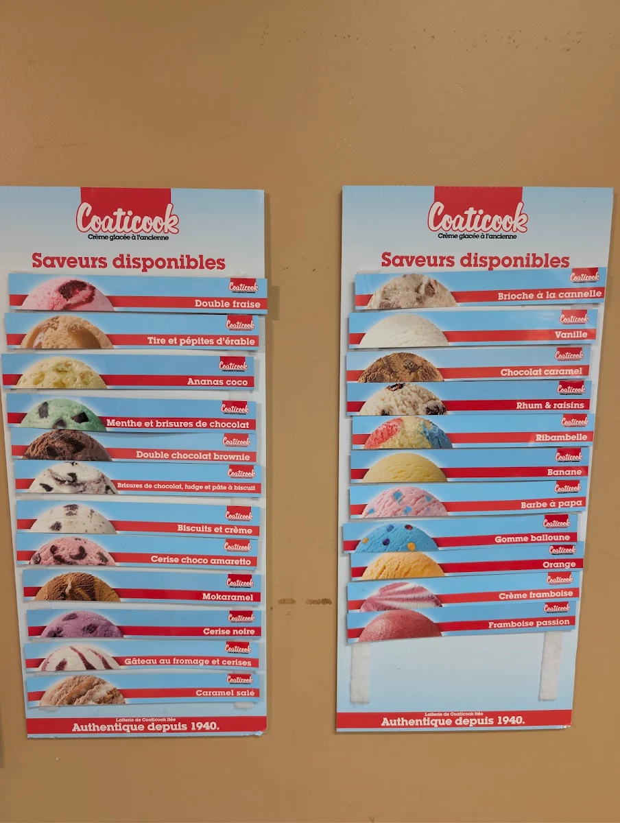 Menu, Laiterie de Coaticook ltée