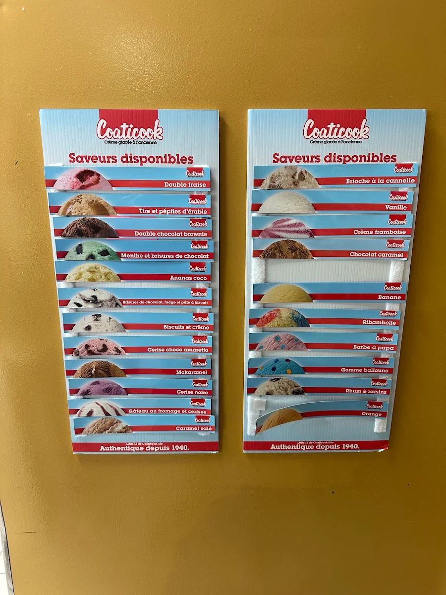 Menu, Laiterie de Coaticook ltée