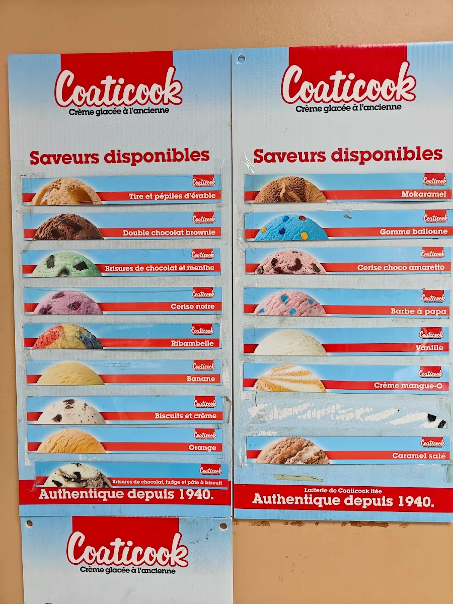 Menu, Laiterie de Coaticook ltée