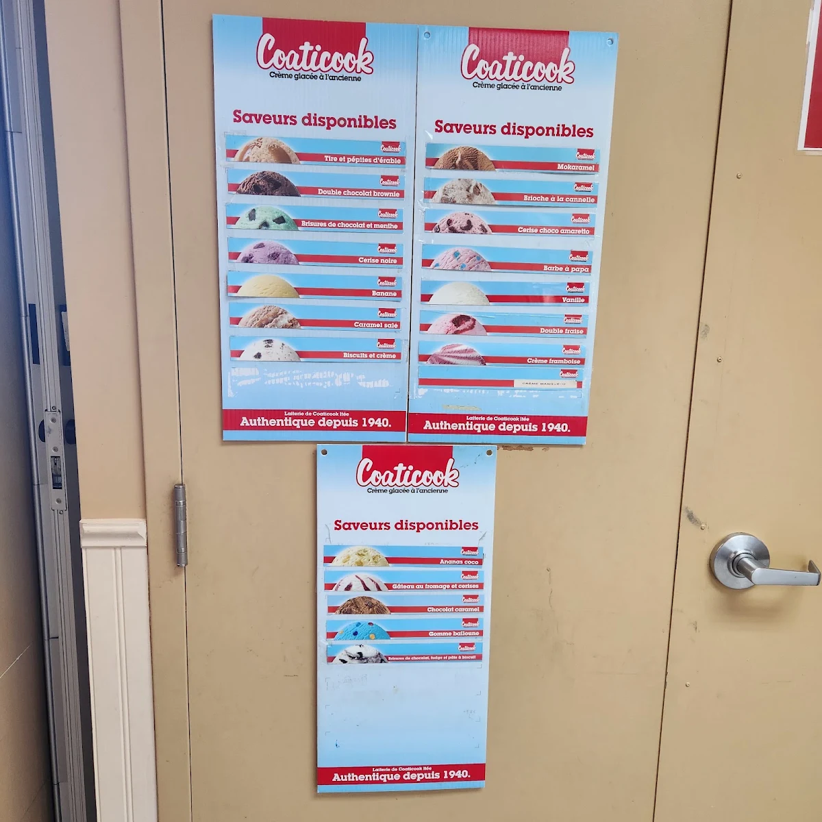 Menu, Laiterie de Coaticook ltée