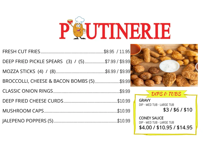 Menu, POUTINERIE - 445 HODDER AVENUE