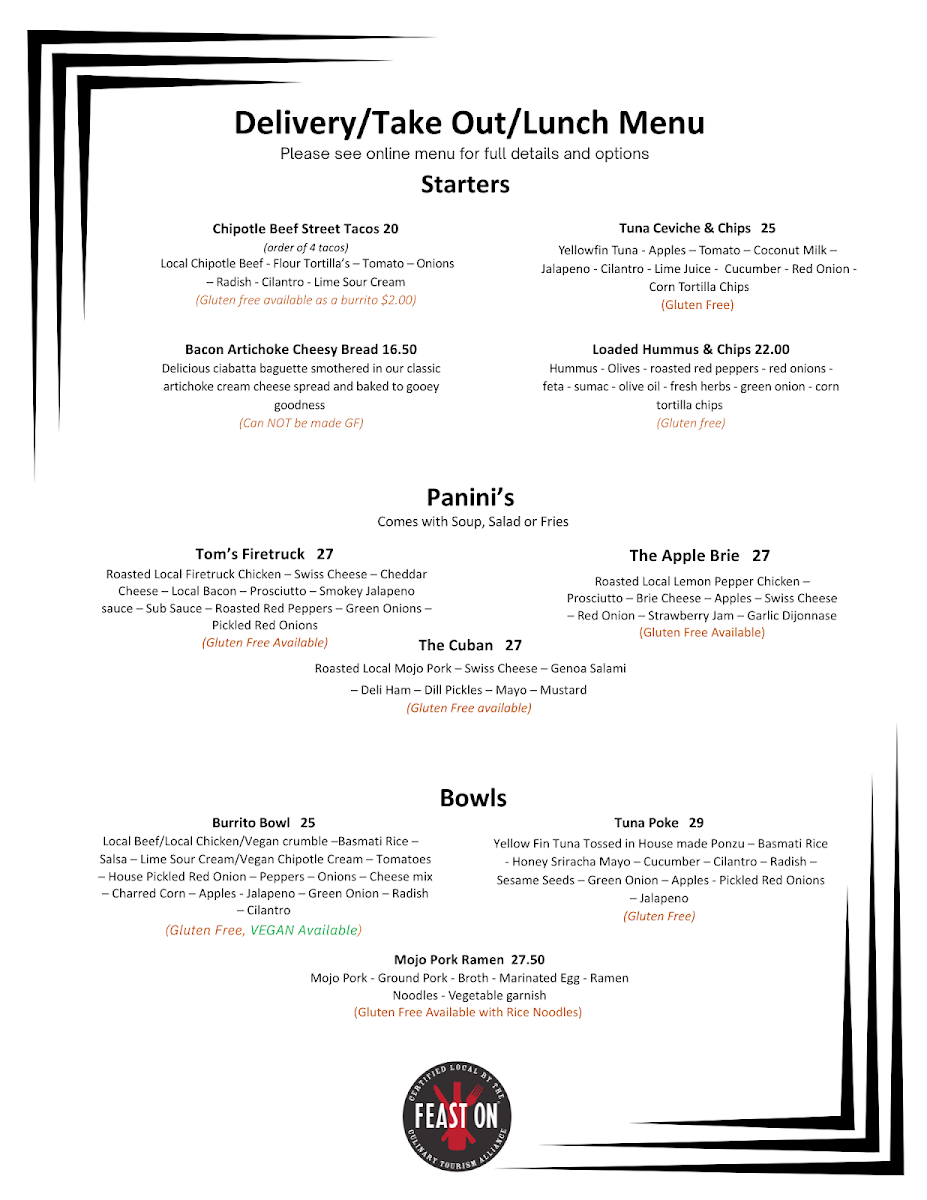 Menu, Radical Gardens