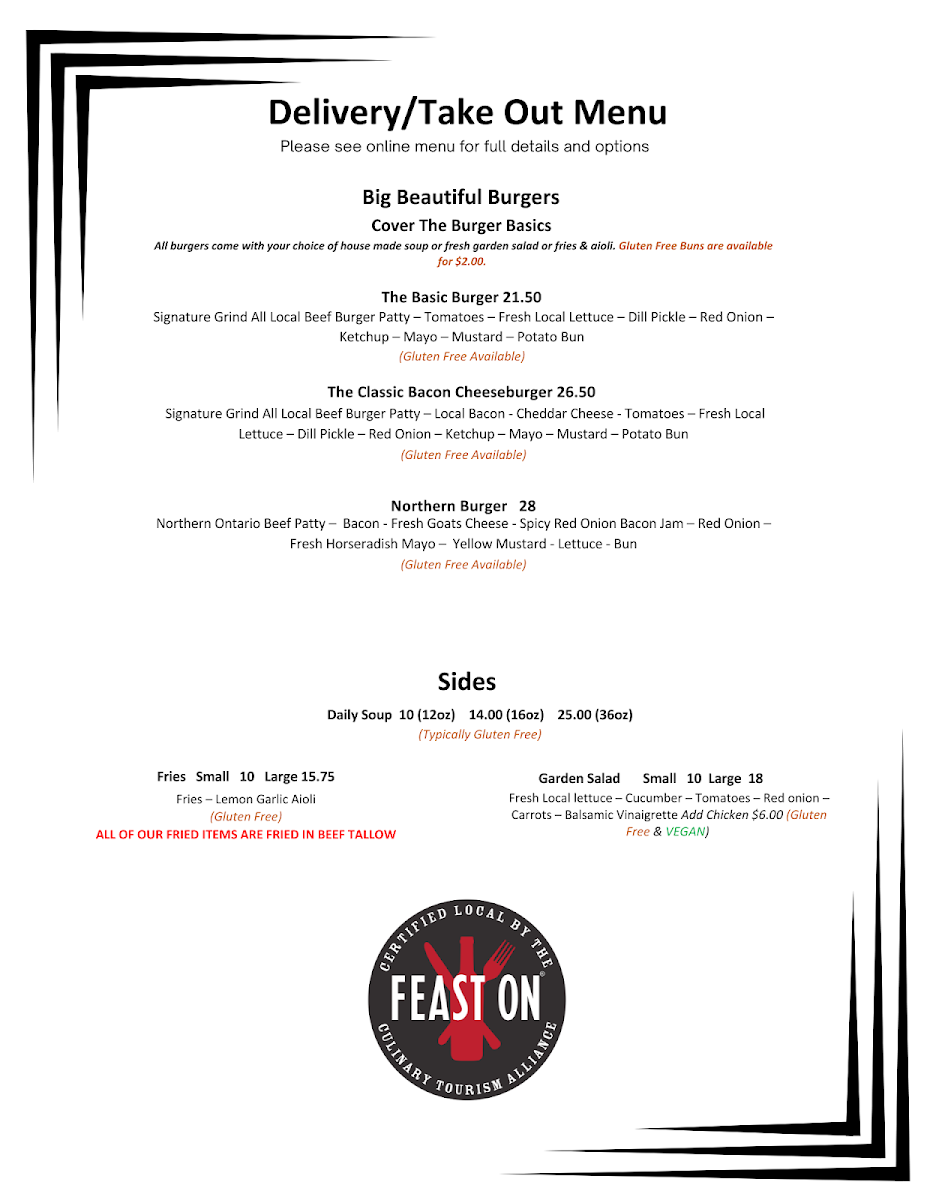 Menu, Radical Gardens