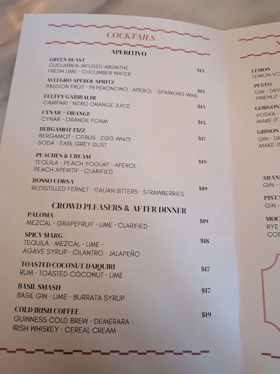 Menu, Bar Allegro