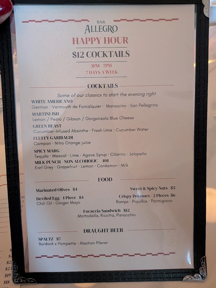Menu, Bar Allegro