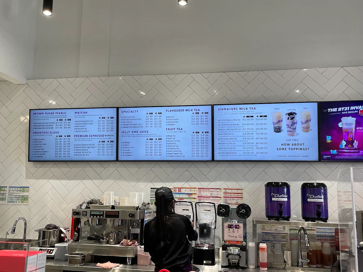 Menu, Chatime Bubble Tea