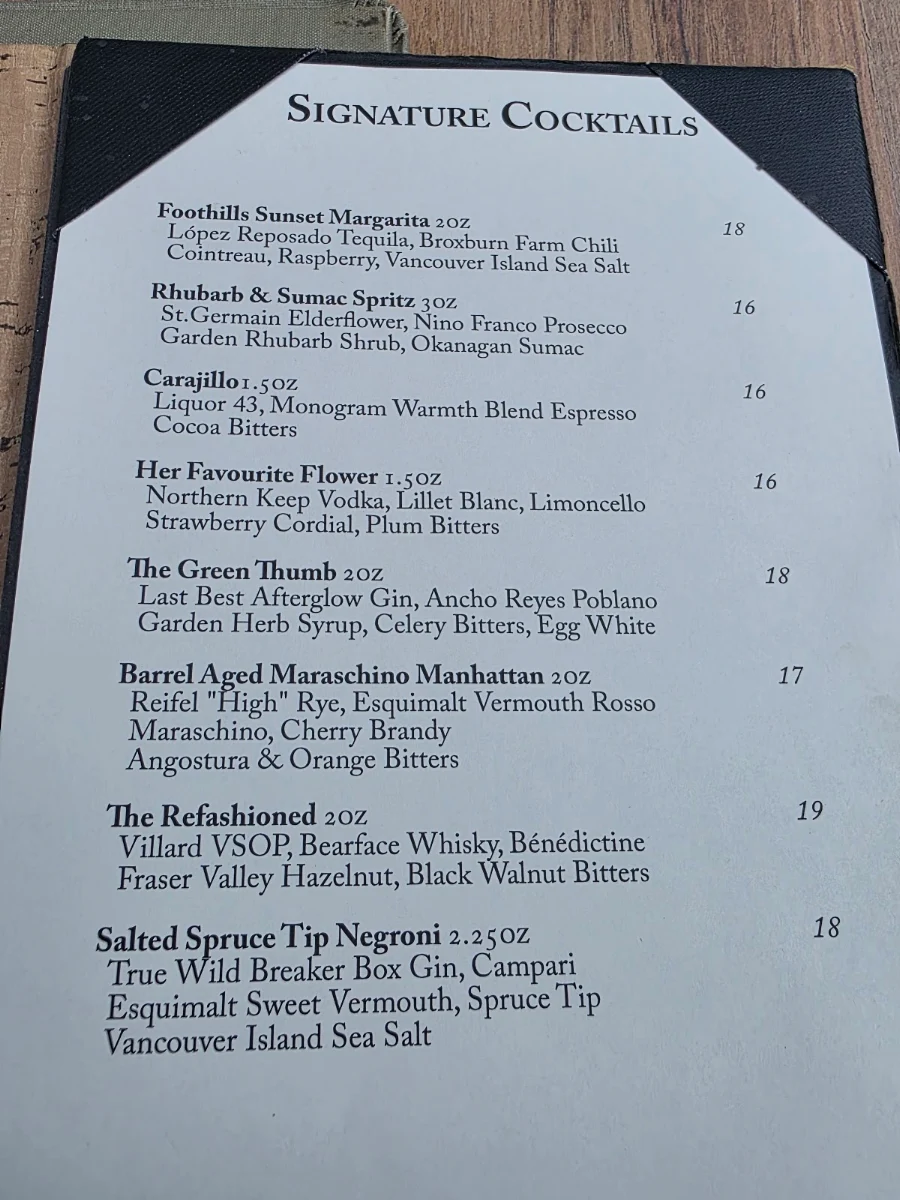 Menu, River Café