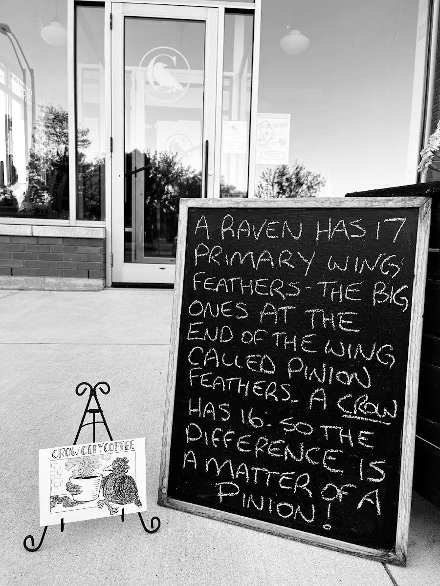 Menu, Crow City Coffee