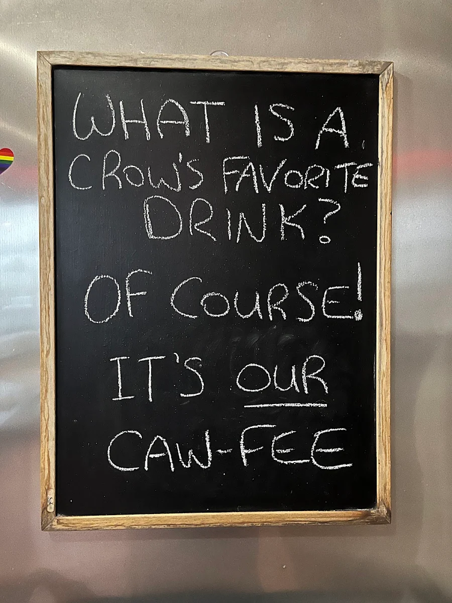 Menu, Crow City Coffee