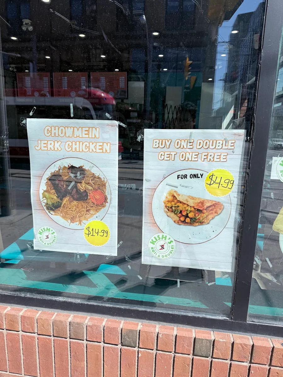 Menu, Kish’s Roti & Doubles