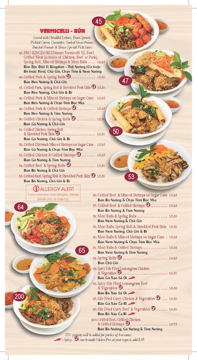 Menu, PHỞ & CHÈ KINGDOM Vietnamese Street Food