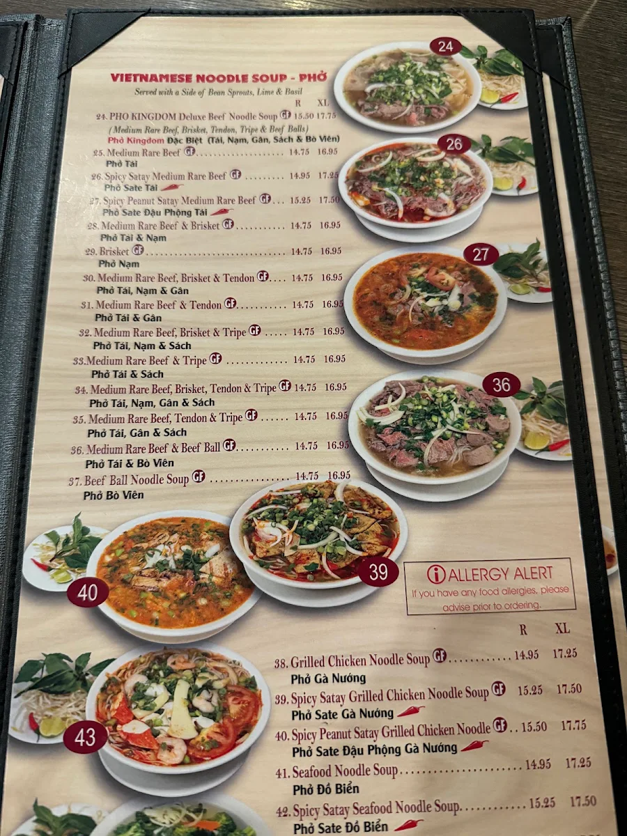 Menu, PHỞ & CHÈ KINGDOM Vietnamese Street Food