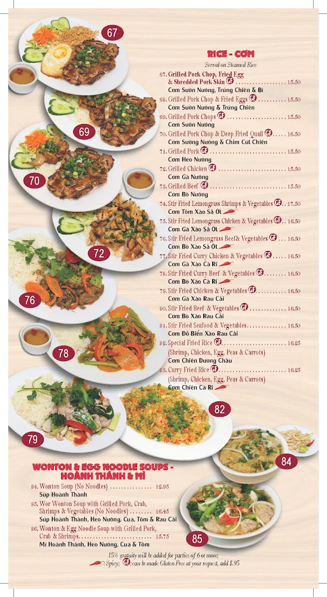 Menu, PHỞ & CHÈ KINGDOM Vietnamese Street Food