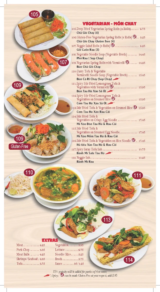 Menu, PHỞ & CHÈ KINGDOM Vietnamese Street Food