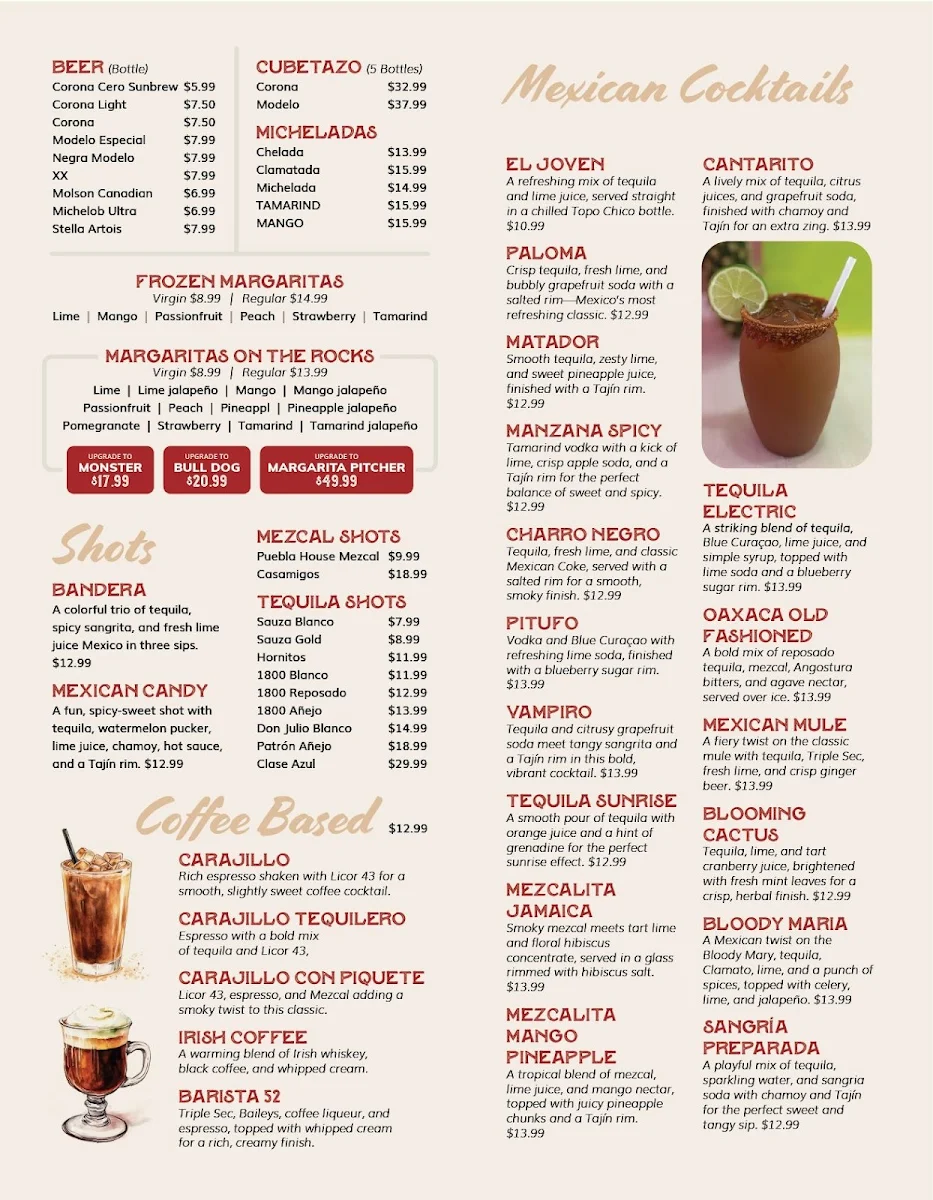 Menu, El Grito Mexicano