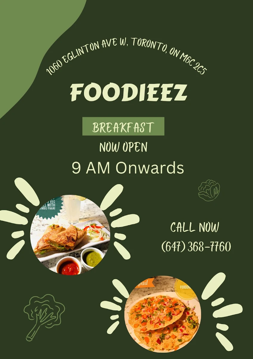 Menu, Foodieez Indian and Hakka cuisine
