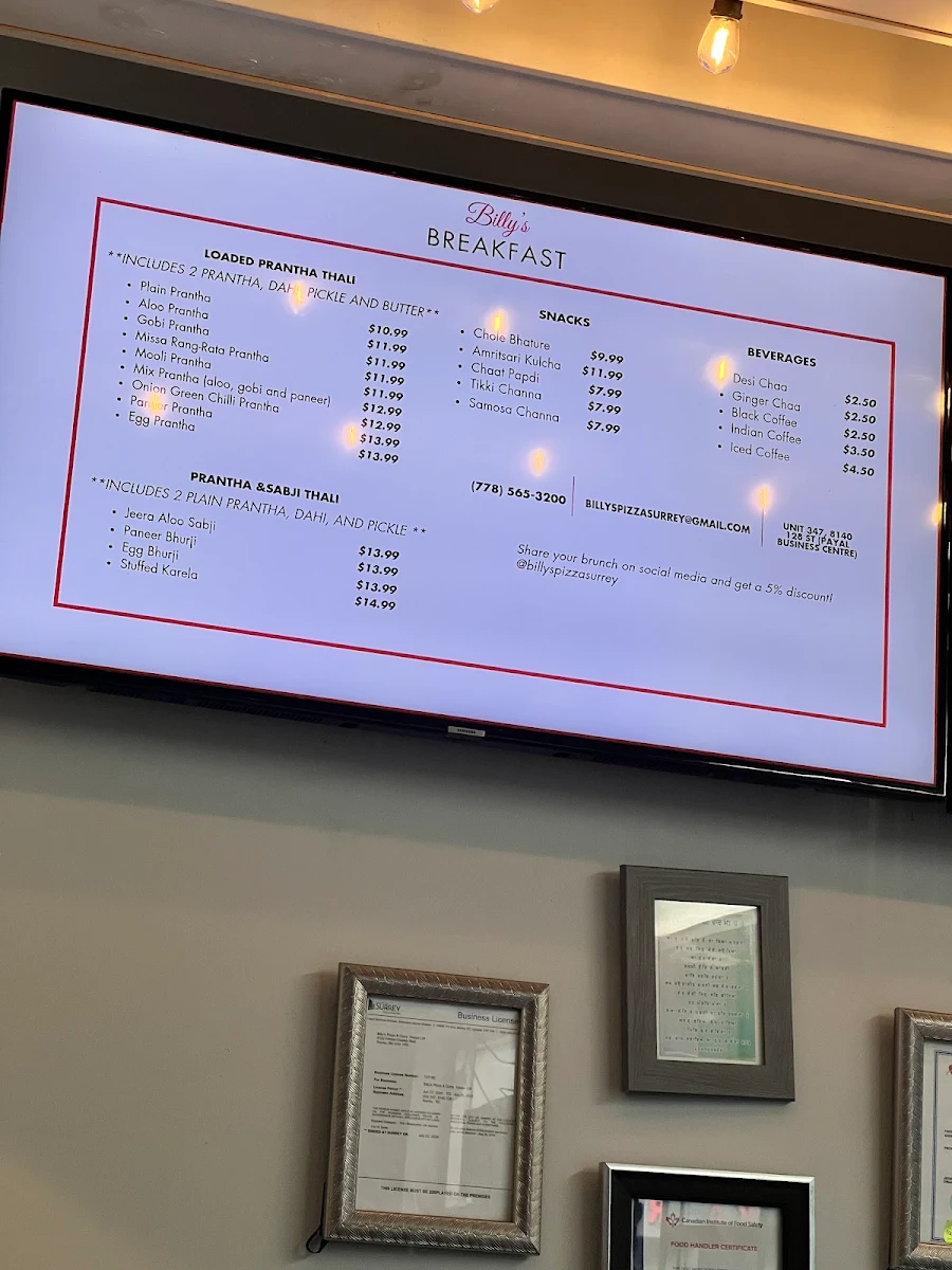 Menu, Raunak Sweets Pizza and Curry House (Previously known as Billy’s Pizza and Curry House)