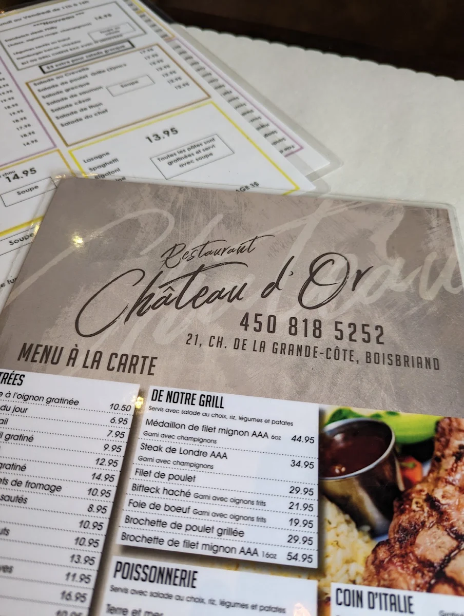 Menu, Château D'Or