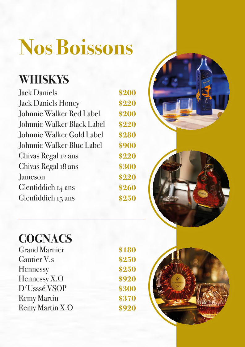 Menu, Hibiscus Restaurant Lounge
