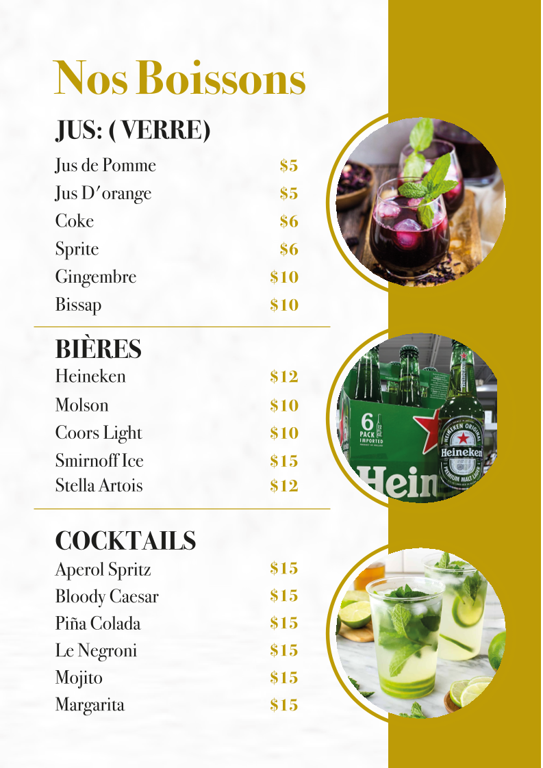 Menu, Hibiscus Restaurant Lounge