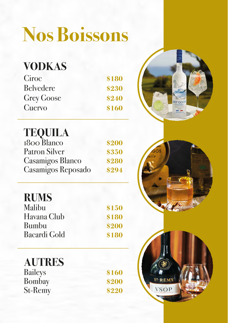 Menu, Hibiscus Restaurant Lounge