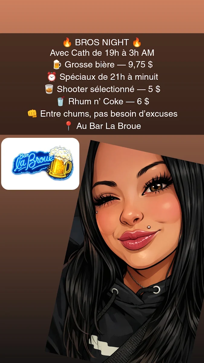 Menu, Bar La Broue